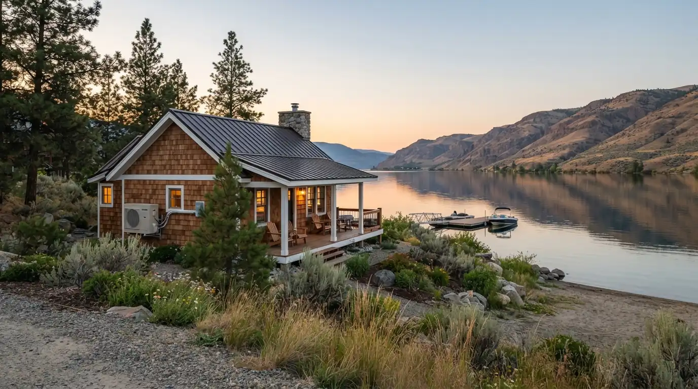 Lake cottage with a ductless heat pump near Oroville
