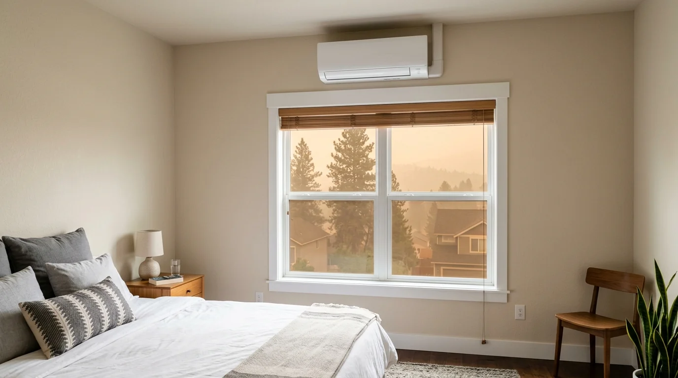 Ductless head unit in a Spokane bedroom