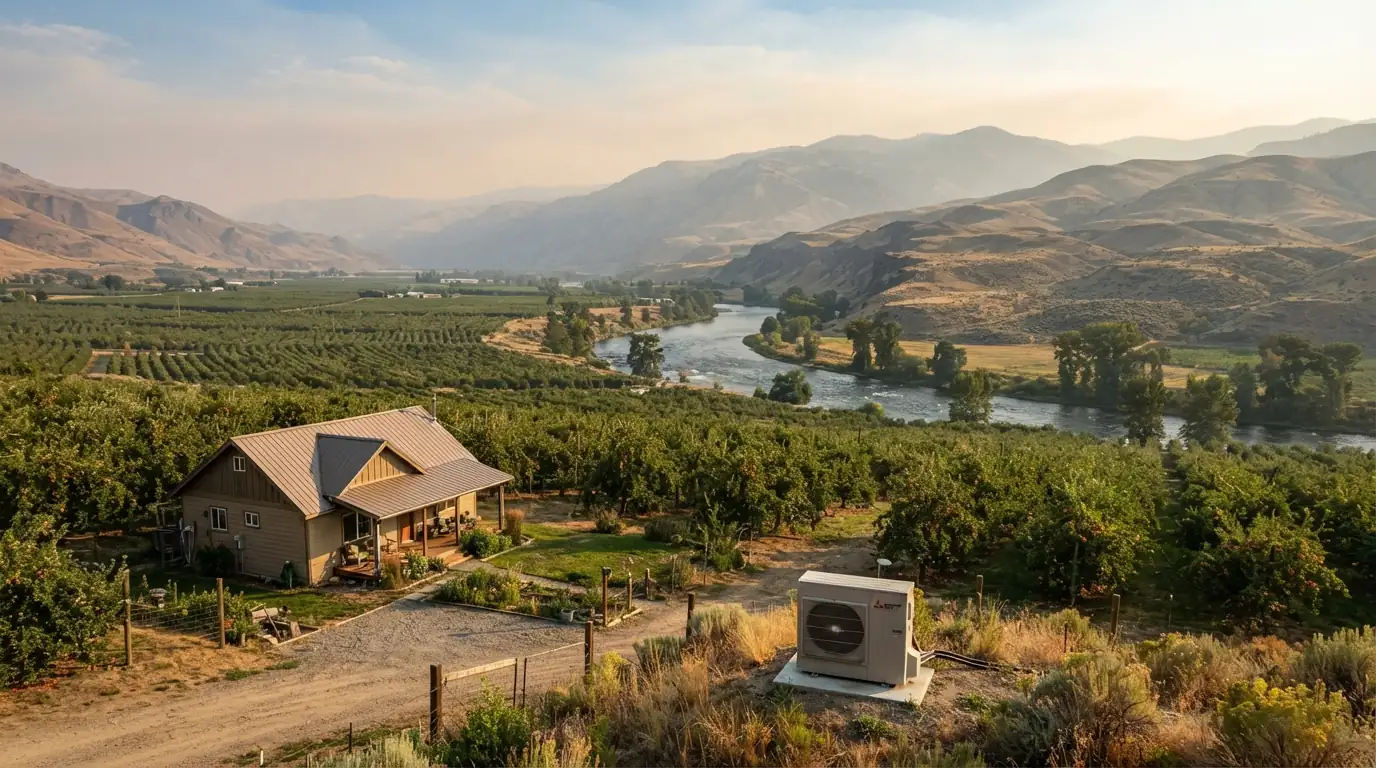 Okanogan Valley home with a heat pump near Omak