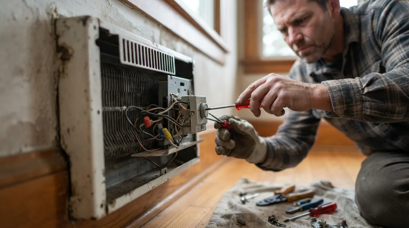 Baseboard heater element and thermostat repair in Spokane, WA