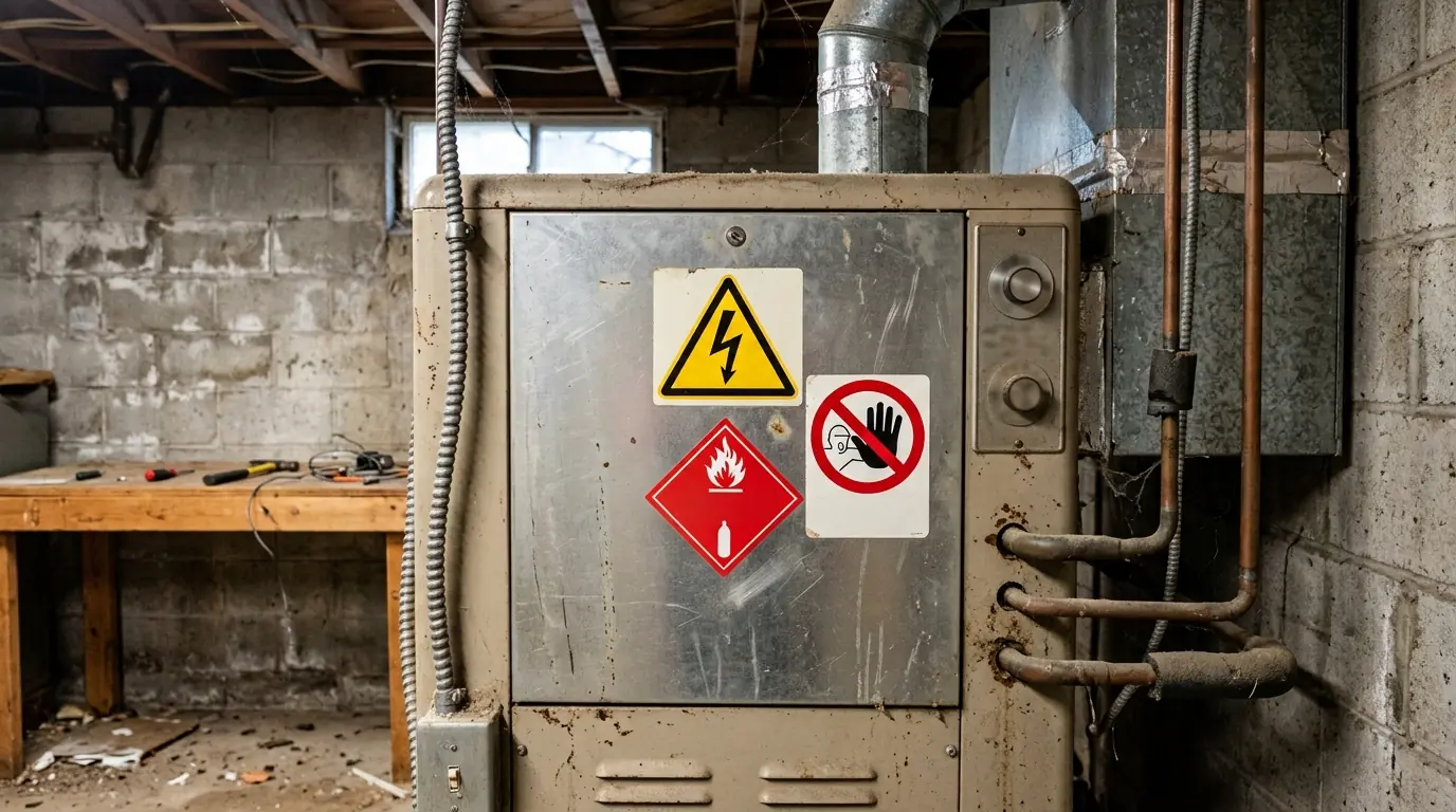 Ice on refrigerant lines at a Spokane air conditioner
