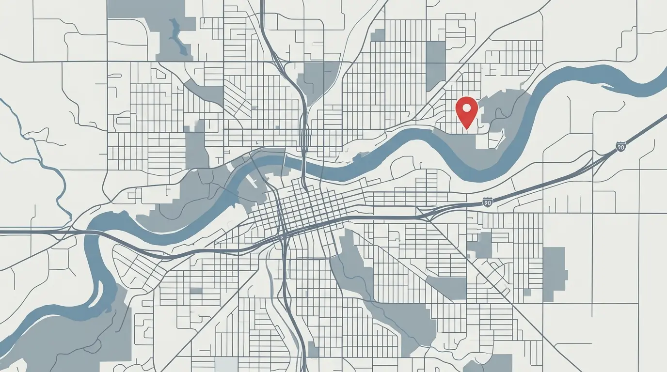 Map showing the Spokane service office location