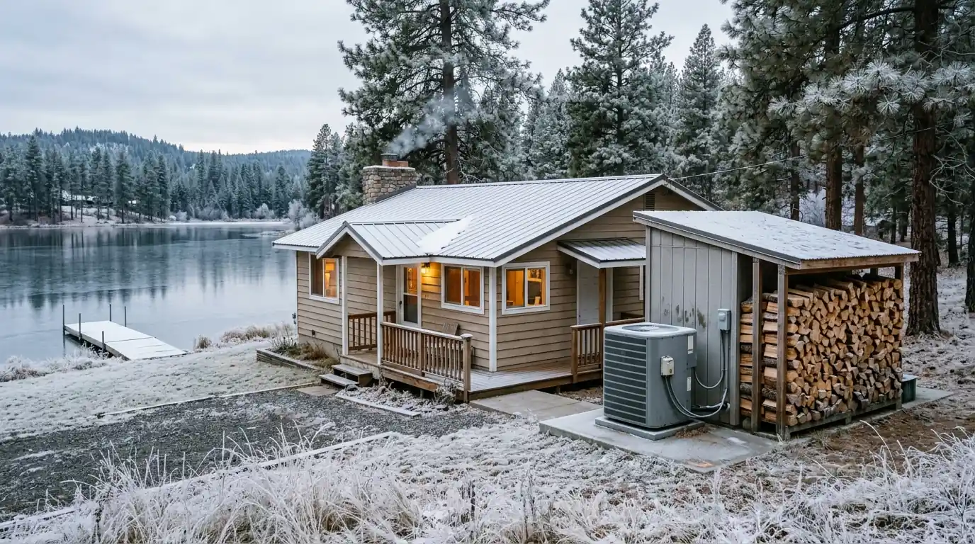 Lakeside ranch home with a heat pump near Medical Lake