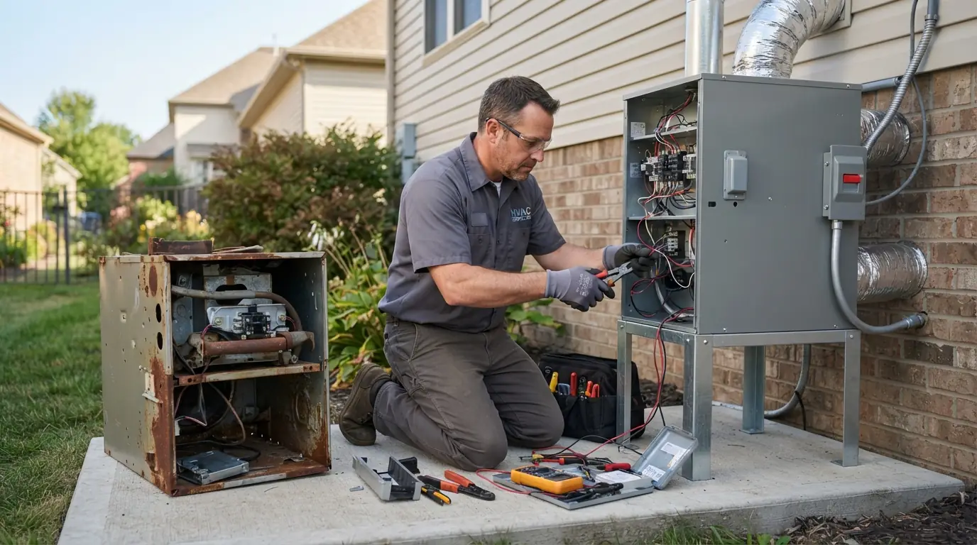 New gas line and furnace installed in a Spokane home converted from electric heat